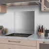 DEQORI Küchenrückwand Glas 60x60 cm 'Gebürstetes Aluminium' Produktbild-Vorschau 2