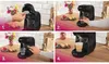A four-panel collage showing the steps to make a coffee drink using a Bosch Tassimo machine. Produktbild-Vorschau