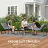 Outsunny 4-tlg. Gartenmöbel-Set, Balkonmöbel mit Sitzkissen Produktbild-Vorschau 7