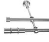 Gardinenstange mit Wandhalterung I Metall Edelstahl Look Ø Produktbild-Vorschau 1
