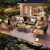 Ensemble de canapés de jardin en L Merax avec 2 tables Voir les images du produit 1