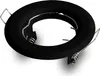 A black recessed light fixture trim with silver spring clips, shown from a slightly elevated angle against a white background. Náhled obrázku produktu
