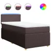 Boxspringbett mit Matratze Dunkelbraun 90x200 cm Stoff Produktbild-Vorschau 1