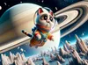 CALVENDO Puzzle Katzenkosmonaut: Tanz durch Saturns Ringe | Produktbild-Vorschau 3