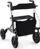 giantex Rollator, Aluminium, Schwarz, Faltbar, 6-fach Produktbild-Vorschau 1