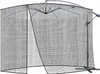 A black mosquito net for a garden umbrella is shown against a white background. Anteprima dell’immagine prodotto