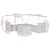 Design 6-tlg. Garten-Sofagarnitur mit Kissen Schwarz Poly Produktbild-Vorschau 3