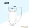 Wilmax Doppelwandiger Glasbecher 300 ml Borosilikatglas 2er Produktbild-Vorschau 8