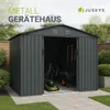Juskys Metall Geräteschuppen XL – Dunkelgrau, wetterfest Produktbild-Vorschau 2
