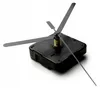 A close-up shot of a black quartz clock movement with three gray clock hands attached, set against a white background. Produktbild-Vorschau