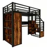 Metaal hoogslaper 90 x 200 cm met kledingkast, opbergtrap, Productafbeelding-voorbeeld 14