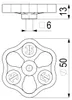 Serrures et accessoires : Manette avec vis et bouton, 50x6, Voir les images du produit 2