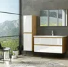 Badmöbel set Hochglanz 5 Tlg eiche / Weis Soft Close Produktbild-Vorschau 1