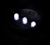 Close-up view of three white LED lights inside a dark circular object. Produktbild-Vorschau