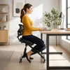 Ergonomische Kniestoel met Rugleuning Zwart voor Kantoor, Productafbeelding-voorbeeld 10