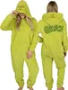 Grinch-Fleece-Schlafanzug, einteilig, Damen-Onesie mit Produktbild-Vorschau 1