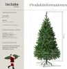 A product information graphic for a Christmas tree, showing dimensions and technical data, alongside an image of the tree and Santa carrying a smaller tree. Náhled obrázku produktu