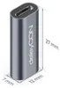 A 3D render of a USB-C coupler with dimensions indicated. Produktbild-Vorschau