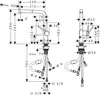 Technical drawing with dimensions of a kitchen faucet. Produktbild-Vorschau