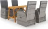 vidaXL 5-tlg. Garten-Essgruppe Grau Produktbild-Vorschau 8