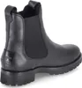 A black leather Chelsea boot is shown from the side and back against a white background. Produktbild-Vorschau