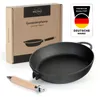 Premium tiefe Gusseisenpfanne 24 cm mit Glasdeckel Produktbild-Vorschau 3