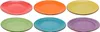 Six colorful plates arranged in two rows of three. Produktbild-Vorschau