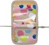 A flat lay of a colorful, patterned neck pouch. Produktbild-Vorschau