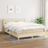 Boxspringbett mit Matratze Creme 140x190 cm Stoff Produktbild-Vorschau 2