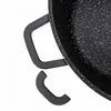 A close-up view of the handles of a black speckled pot. Anteprima dell’immagine prodotto