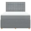 Boxspringbett mit Matratze Hellgrau 140x190 cm Stoff Produktbild-Vorschau 4
