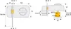 Technical drawing with dimensions of a door lock. Produktbild-Vorschau