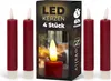 Stabkerzen LED mit Timer ROT 4 Stück indoor 6 Stunden - Produktbild-Vorschau 1