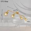Deckenleuchte, Metall, Gold, 4-Flammig, Gitter, L 60 cm Produktbild-Vorschau 2