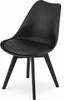 A black chair with black legs is shown against a white background. Voir les images du produit