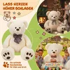 Collage of images showing a large white teddy bear in different settings, including by a fireplace, with children at a birthday party, and a close-up of its face. Náhľad obrázku produktu