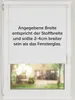 A white roller blind is shown partially covering a window, with text overlaid on the blind itself. Produktbild-Vorschau