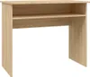 A simple, light brown wooden desk with two shelves. Náhled obrázku produktu