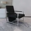 vidaXL Fotel z chromowanymi nogami, czarna imitacja skóry Podgląd zdjęcia produktu 2