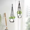 Mkouo 3er Set Makramee Blumenampel Pflanzenhänger Innen Produktbild-Vorschau 3