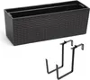 Ratanový balkonový květináč s háčky černá 19 x 56 x 19,5 cm Náhled obrázku produktu 1