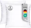 Two white pillows are shown, with a label indicating they are a set of two and a German company certification. Produktbild-Vorschau