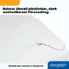 A close-up of a white appliance lid with a promotional text overlay. Produktbild-Vorschau