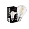 A product shot of an LED light bulb and its packaging. Produktbild-Vorschau