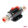 A product shot of an inline fuse holder with a reset switch. Podgląd zdjęcia produktu