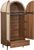 An open wardrobe with a hanging rod and a drawer. Produktbild-Vorschau