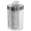 A spool of white kitchen twine inside a clear glass container with a stainless steel lid and a built-in cutting mechanism. Anteprima dell’immagine prodotto