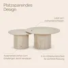 Couchtisch 2er-Set rund ESME - Travertin-Optik beige Produktbild-Vorschau 4
