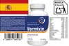 A product shot of a bottle of Vermixin supplements with packaging details and nutritional information. Produktbild-Vorschau