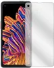 A smartphone with a colorful abstract wallpaper is shown next to a clear screen protector. Produktbild-Vorschau